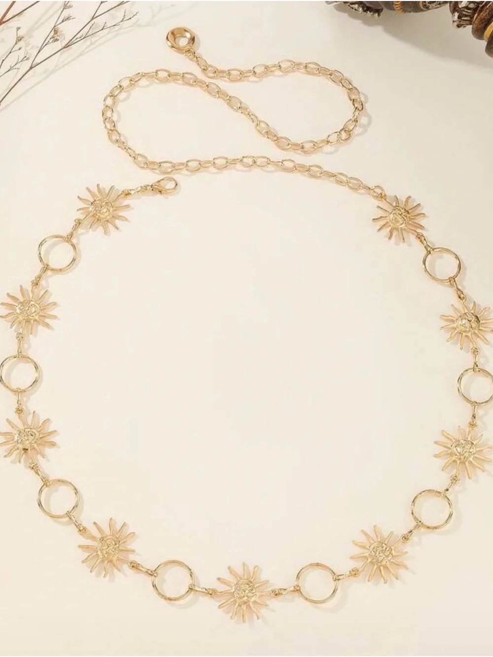 Gold Starburst Chain Waist Belt - Women's Accessory